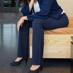 Betabrand - Dress Pant Yoga Pants Boot Cut • Classic Dotted Dots - XL